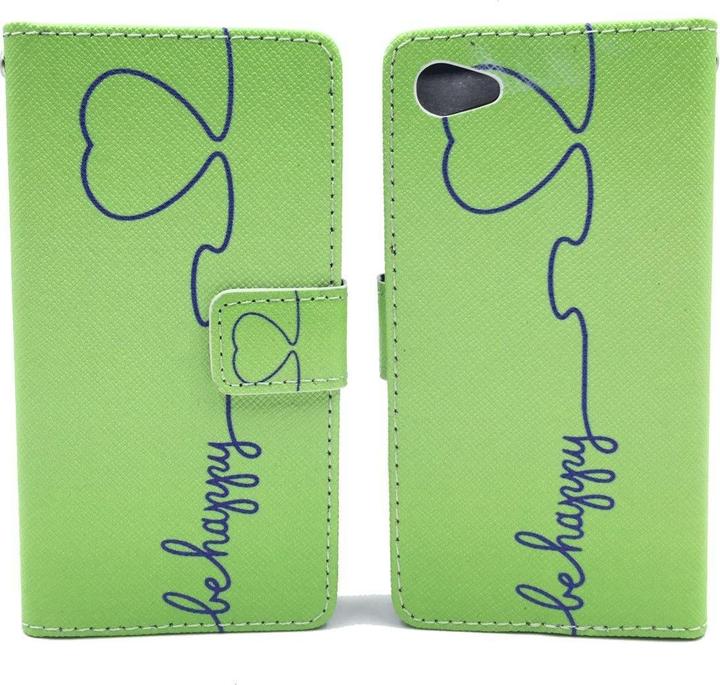 Produktbild König Design Schutz Hülle für Sony Xperia Z5 Compact Be Happy Grün Tasche Case + 1 Panzer Schutz Glas (Sony Xperia Z5 Compact)