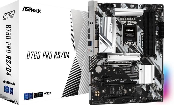 AsRock B760 Pro RS/D4 (LGA 1700, Intel ICH9R, Intel ICH7, ATX)