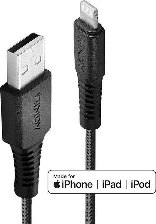 Actual product image Lindy Lightning charging cable (1 m, USB 2.0)