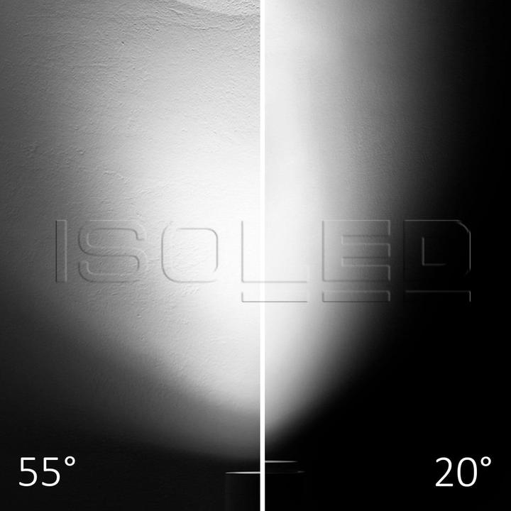 Actual product image Isoled 3-PH track spotlight focusable, 8W, 20°-55°, black matt, 4000K