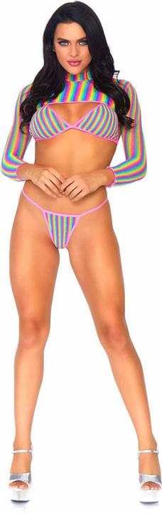 Produktbild Leg Avenue Rainbow top, string & crop top (One Size)