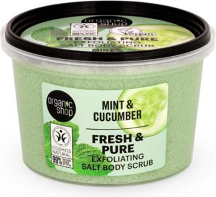 Organic Shop Fresh & Pure Exfoliating Salt Body Scrub Mint & Cucumber 250ml 250g (250 ml)