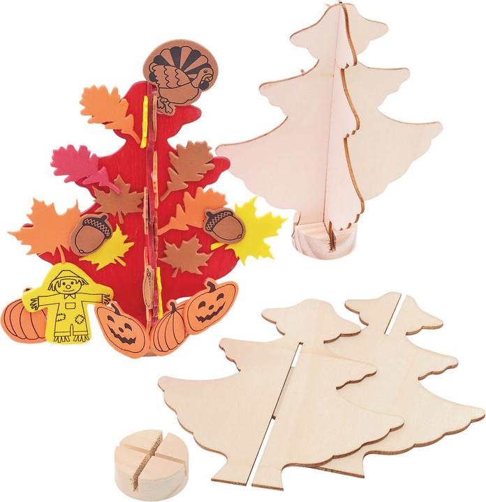 Actual product image Colorations Colouring - Craft and decorate your own wooden Christmas tree set