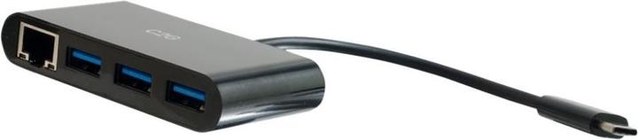 Actual product image C2G USB C Ethernet and 3 Port USB Hub Black (USB-C, 3 Ports)