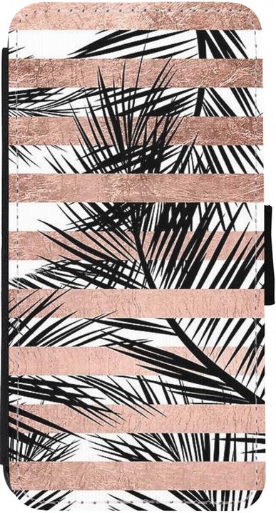 Produktbild PhoneLook Hülle Wallet schwarz Palm trees gold stripes (Apple iPhone 13)