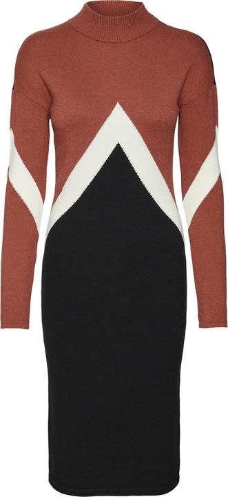 Vero Moda VMNANCY BLOCK LS O-NECK BKN DRESS LCS Strickkleid (XXS)