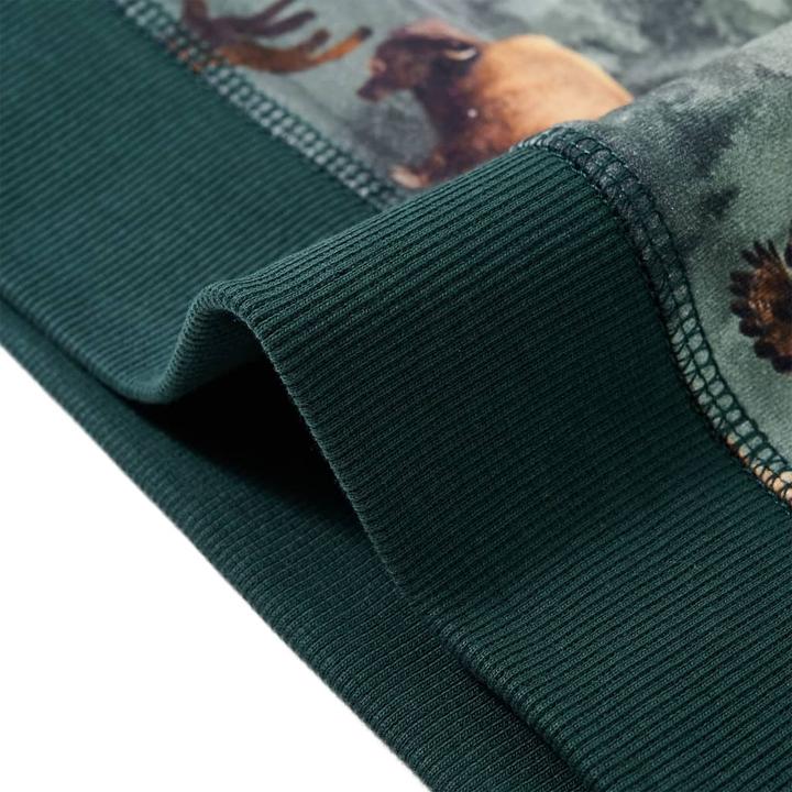 Immagine prodotto VidaXL Felpa da bambino verde scuro 104,Materiale: 95 % cotone (104)
