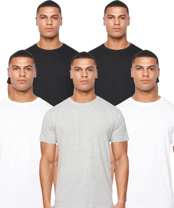 Actual product image Duck and Cover Mens Caplaz Plain T-Shirt (Pack of 5) (L)