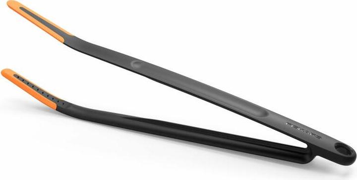 Actual product image Fiskars Multi-purpose tongs, length: 29 cm, plastic/silicone, Functional Form, black/orange, 1027303