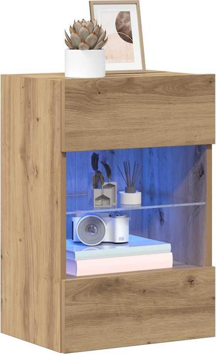 Image du produit VidaXL Meubles TV muraux avec lampes LED 2 pcs. Chêne Artisan Meuble TV suspendu