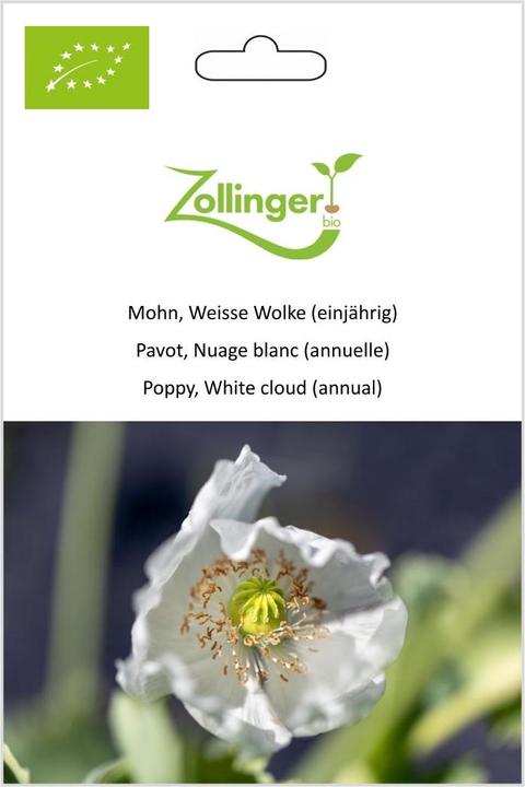 Produktbild Zollinger Bio Mohn, Weisse Wolke (einjährig)
