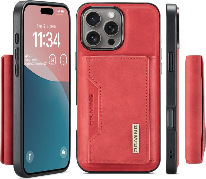 Actual product image Dg.Ming iPhone 12 / 12 Pro - Etui, Leder-Optik, Kartenfach & Magnetverschluss, Rot (Apple iPhone 12 Pro, Apple iPhone 12)
