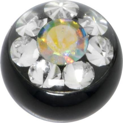 Produktbild Bijouteria Piercingverschluss (PVD Beschichtung (schwarz), Chirurgenstahl 316L, Premium Kristall)