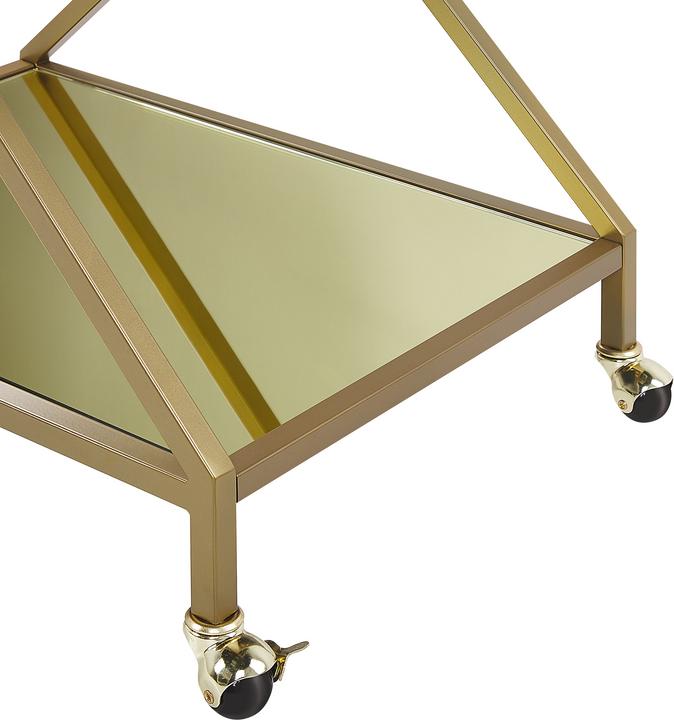Produktbild Beliani Servierwagen Metall gold Spiegeleffekt 2 Etagen IVERA
