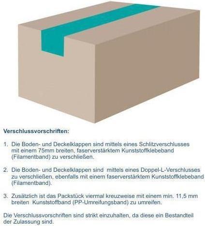 Actual product image Transpak Dangerous goods carton 4-fold approval 1-wall dimensions 175x155x213mm capacity 6l (25 x)