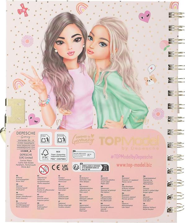Produktbild Magni DEPESCHE TOPModel Tagebuch mit Schloss und Armband (Liniert, Weicher Einband)