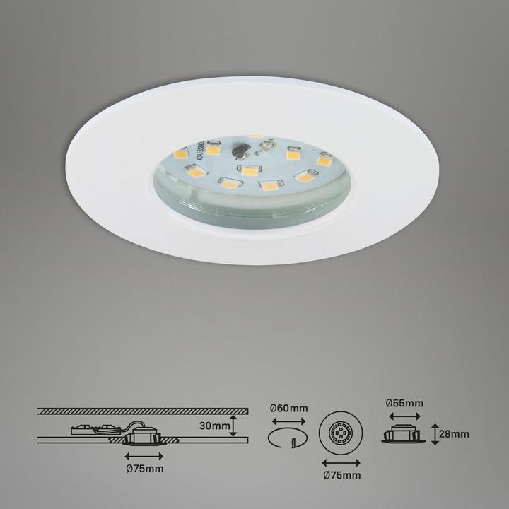 Immagine prodotto Briloner Apparecchio da incasso a LED per il bagno 5 W Warm (400 lm)