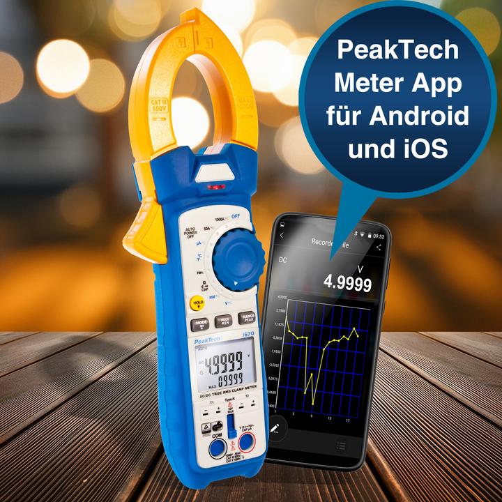 Actual product image Peaktech P 1670 Current clamp meter (CAT II 1000V, CAT III 600V)