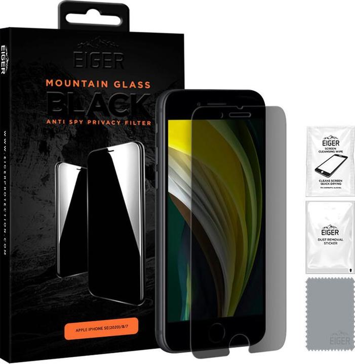 Produktbild Eiger Mountain Glass Black (1 Stück, Apple iPhone 7, Apple iPhone 6s, Apple iPhone 6, Apple iPhone SE (3rd Gen), Apple iPhone SE (2nd Gen), Apple iPhone 8)
