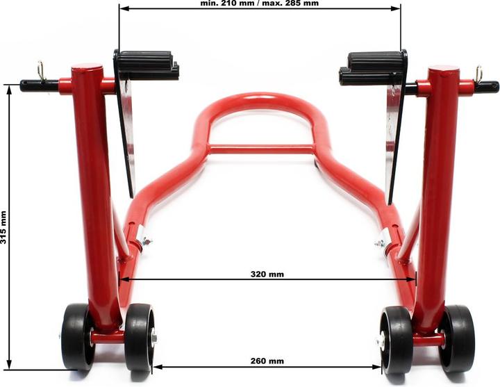 Actual product image Wiltec Motorcycle stand front rear 1000lbs (450kg) wheel stand swingarm spoollift paddock
