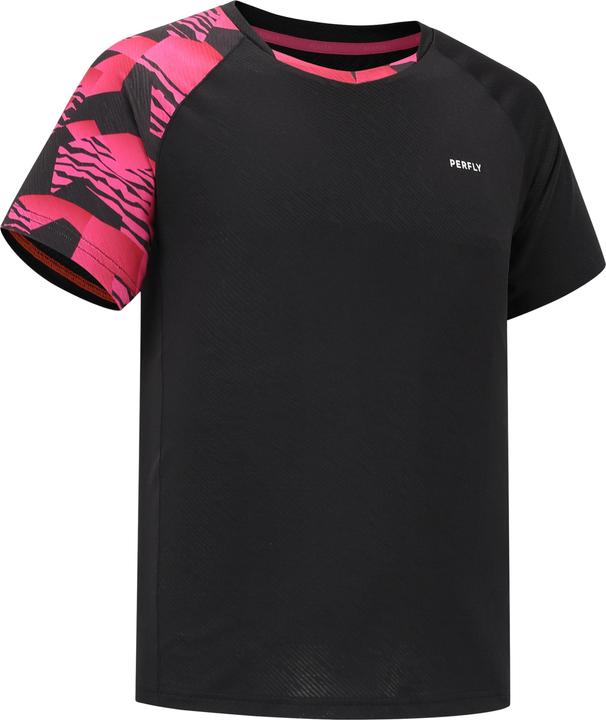 Perfly Herren Badminton T-Shirt - 560 Lite schwarz/neon magenta