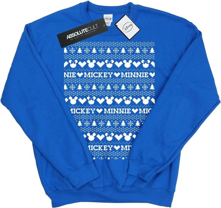 Disney Mickey And Minnie Christmas Fair Isle Sweatshirt Jungen