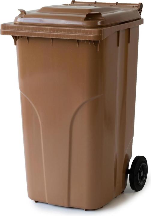 Verwo Kunststoffcontainer mit Deckel 240 l, Braun (240 l)