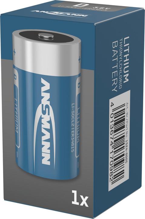 Immagine prodotto Ansmann Batteria D ER34615 3,6V Litio cloruro di tionile (1 pz., D, 19000 mAh)
