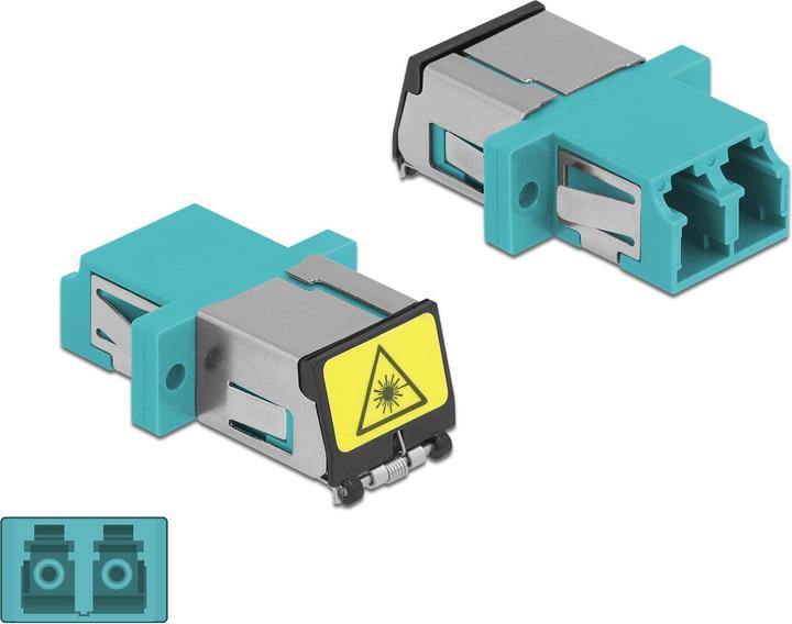 Delock Coupleur fibre optique avec rabat de protection laser LC duplex femelle vers LC duplex femelle (S/UTP, CAT7, 0.03 m)