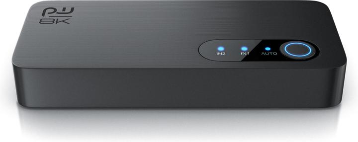 Produktbild Primewire 2-Port HDMI Splitter, 8K Aluminium HDMI Switch 2 in 1 Out UHD, Verteiler, Umschalter, 4K 3D HDR
