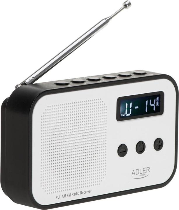 Image du produit Adler Interactive solution | Digital radio PLL AM/FM | AD 1907 | Alarm function | White/Black (AM, PLL, FM, VHF)