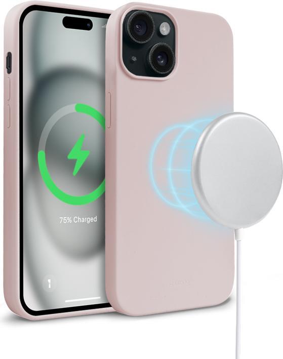 Actual product image Crong Colour Cover Magnetic - iPhone 15 MagSafe case (sand pink) (Apple iPhone 15)
