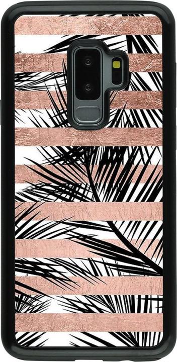 Produktbild PhoneLook Hülle Hybrid Armor schwarz Palm trees gold stripes (Samsung Galaxy S9+)