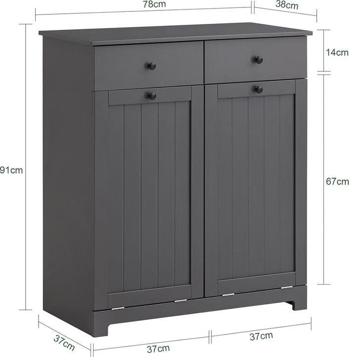 Produktbild SoBuy Wäscheschrank mit 2 Wäschesäcke