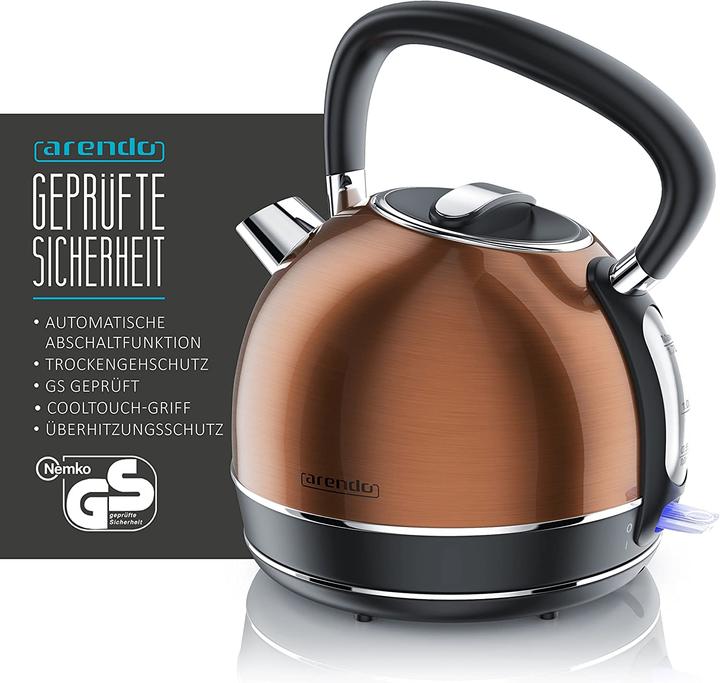 Actual product image Arendo A: Copper, 1.7 litres (1.70 l, EU plug)