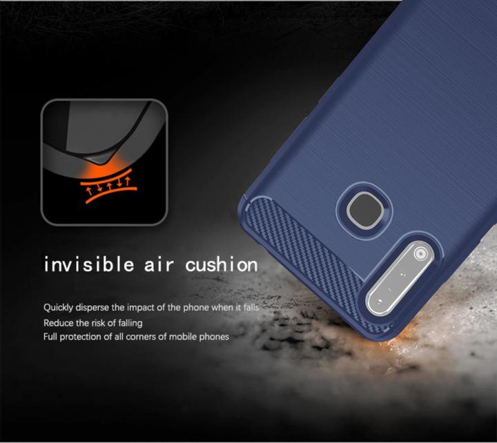 Image du produit Cadorabo TPU Ultra Slim carbon edelstahl Combi Cover (Samsung Galaxy A70e)