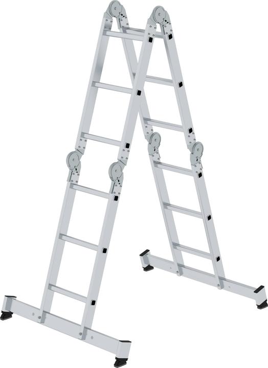 Produktbild kaiserkraft Vielzweckleiter 4-teilig mit nivello-Traverse 4x3 Sprossen (Mehrzweckleiter, 365 cm)