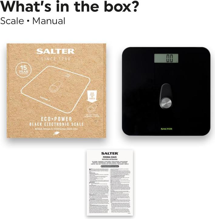 Actual product image Salter 9224 BK3R Eco Power Digital Bathroom Scale black (180 kg)