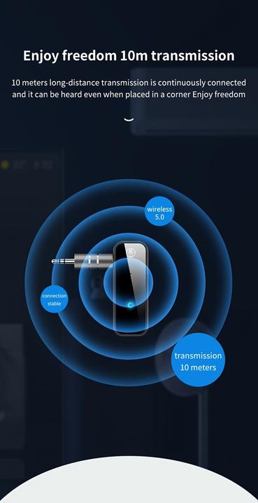 Immagine prodotto PhoneLook Bluetooth 5.0 Audio-Adapter 3,5 mm Dual-Funktion Sender Empfänger USB wiederaufladbar (Trasmettitore e ricevitore)