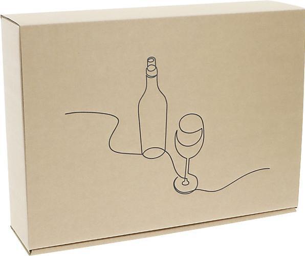 Image du produit kaiserkraft Boîte cadeau pour bouteilles Wine Line, lot de 25, pour 3 bouteilles, L x l (3 x)