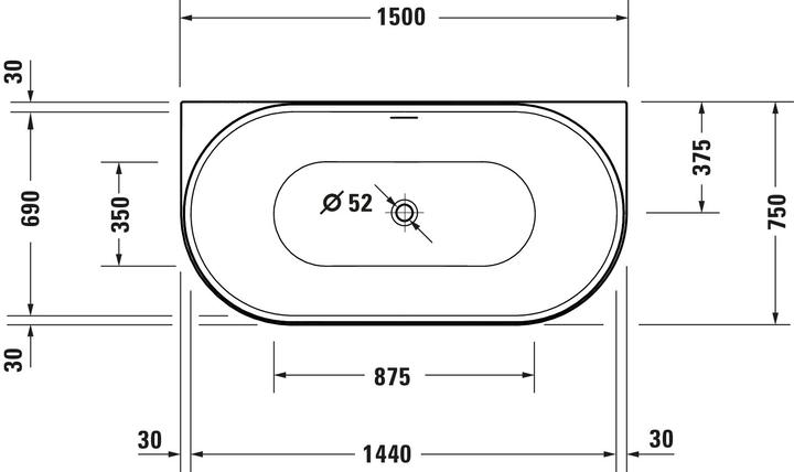 Actual product image Duravit DuraSenja bathtub (226 l, 150 cm, 75 cm)