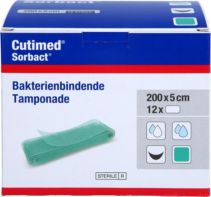 Actual product image BSN Cutimed Sorbact tamponades 5x200cm, 12 pcs TPO
