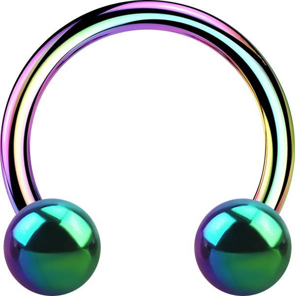 Produktbild Star Piercing Micro Circular Barbell farbig mit zwei Kugeln (Chirurgenstahl 316L, ohne Messing)