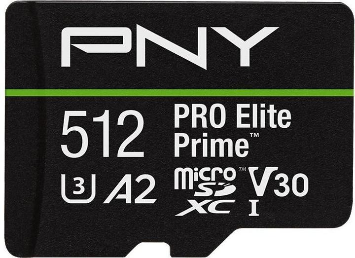 Productafbeelding PNY microSD Pro Elite Prime 512 GB (512 GB, microSDXC, U3, UHS-I)
