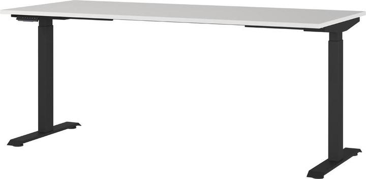 Produktbild Germania JET höhenverstellbarer Schreibtisch lichtgrau rechteckig, T-Fuss-Gestell schwarz 180,0 x 80 (180 x 72 cm)