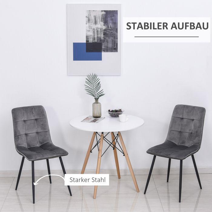 Produktbild Swisshandel24 2er-Set Esszimmerstuhl Polsterstuhl Küchenstuhl Esstisch Schaumstoff Metall Grau+Schwarz 45 x 63 x 9