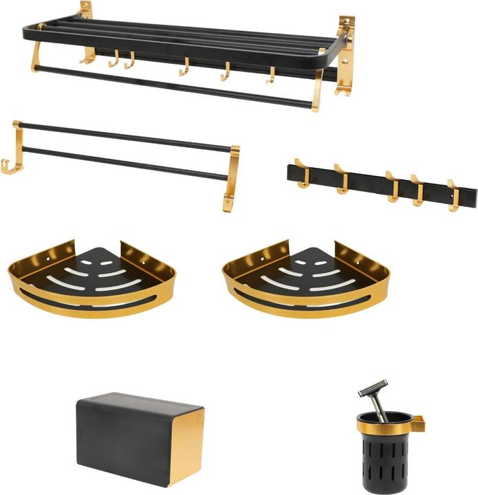 Image du produit Hermex Salle de bain Accessoires Set 6-pièces Porte-serviettes Accessoires de salle de bain Hardware