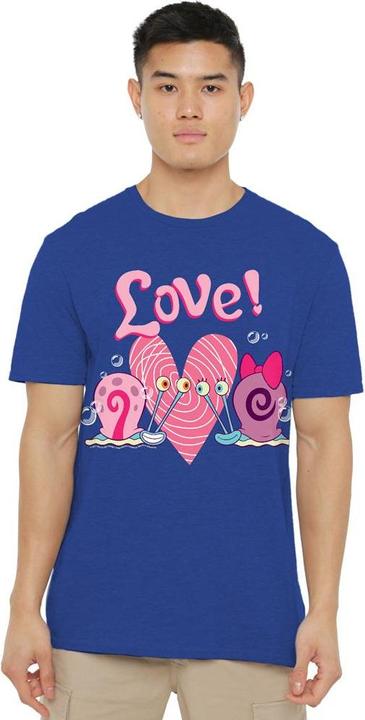 Immagine prodotto Spongebob Squarepants Valentine's Love Maglietta Gary e Snellie Adulto Unisex (XL)