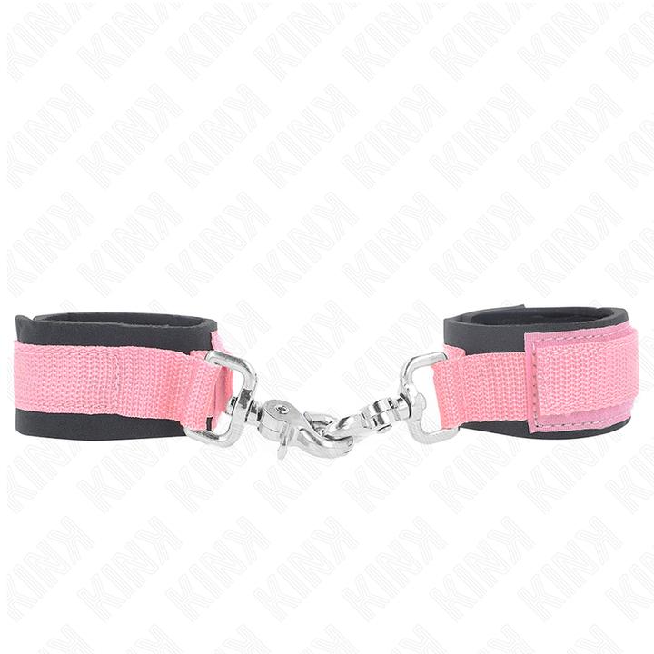 Actual product image Kink Adjustable Neoprene Handcuffs Pink Adjustable 22-34 cm