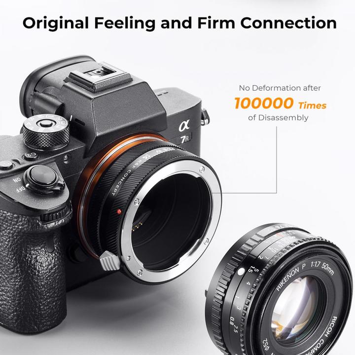 Produktbild K&F Concept High Precision lens adapter, matte paint, orange, PK-E IV PRO